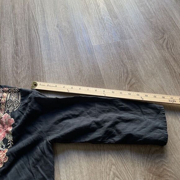 Johnny Was Workshop Flower Print Kimono Cardigan Size XS Runs Big C45619-1L Blue - Picture 8 of 12